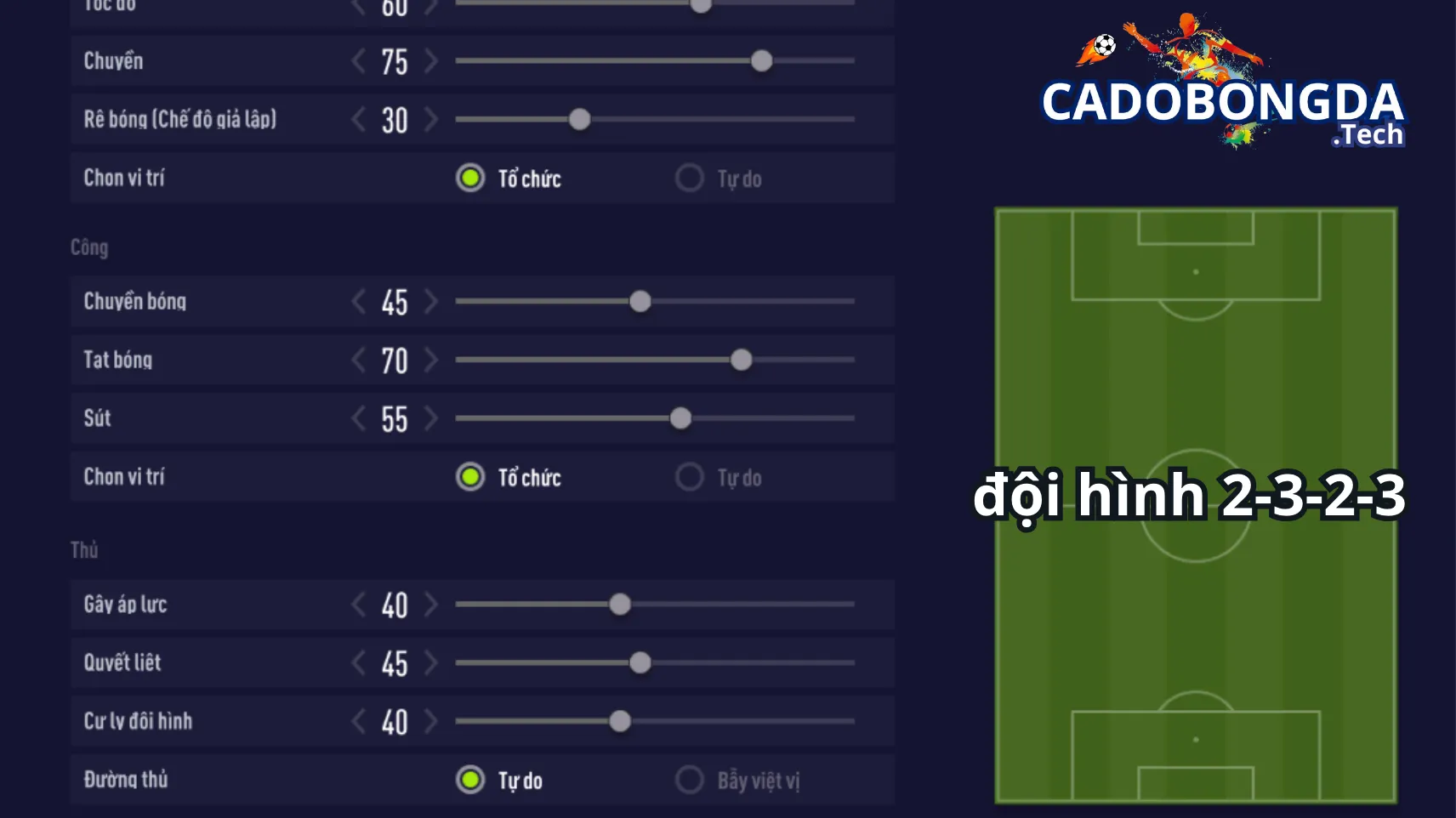 Ưu điểm và nhược điểm của đội hình 2-3-2-3