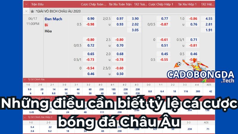 Những điều cần biết tỷ lệ cá cược bóng đá Châu Âu