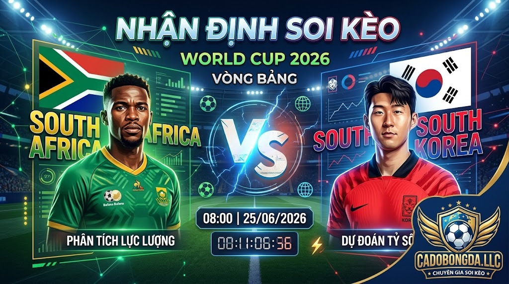 Nhận Định Soi Kèo South Africa vs South Korea 08h00 Ngày 25/06/2026 – Vòng Bảng World Cup 2026