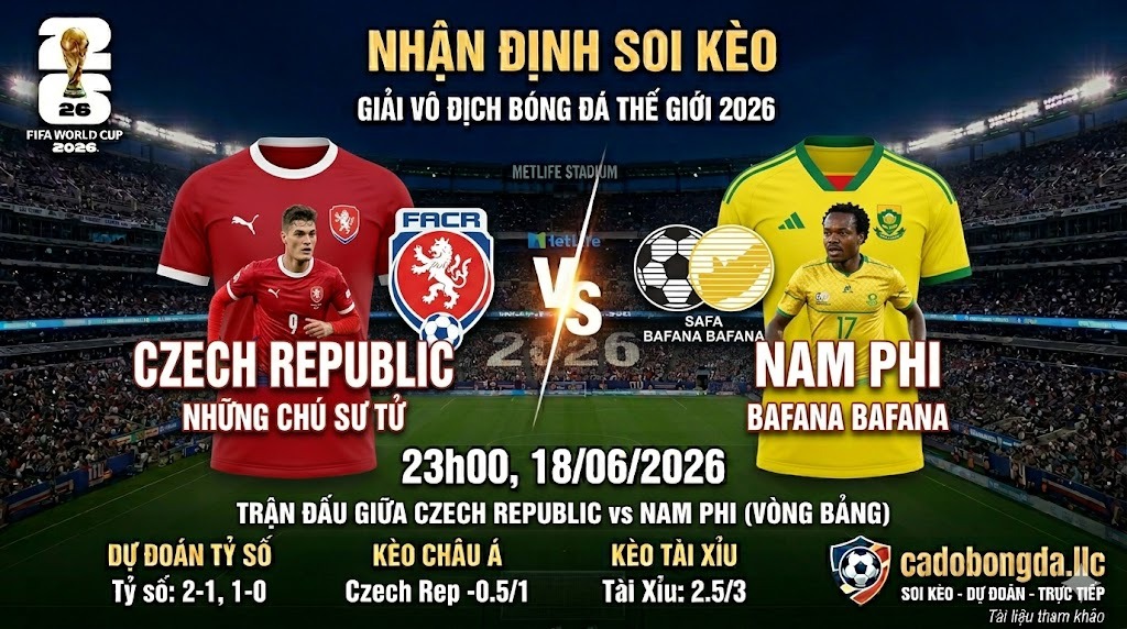 Nhận định soi kèo Czech Republic vs Nam Phi 23h00 ngày 18/06/2026